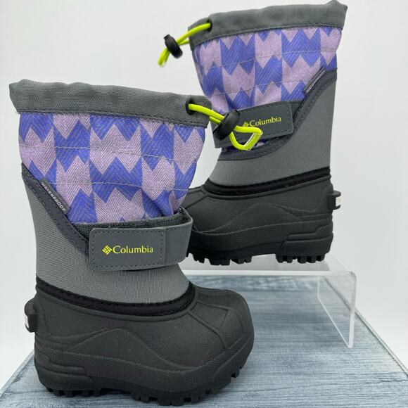 NEW Columbia Powderbug Plus II Toddler Waterproof Winter Boot Gray/Purple Size 5 - Picture 1 of 10